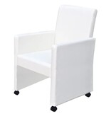 VidaXL Eetkamerstoelen 2 st kunstleer wit