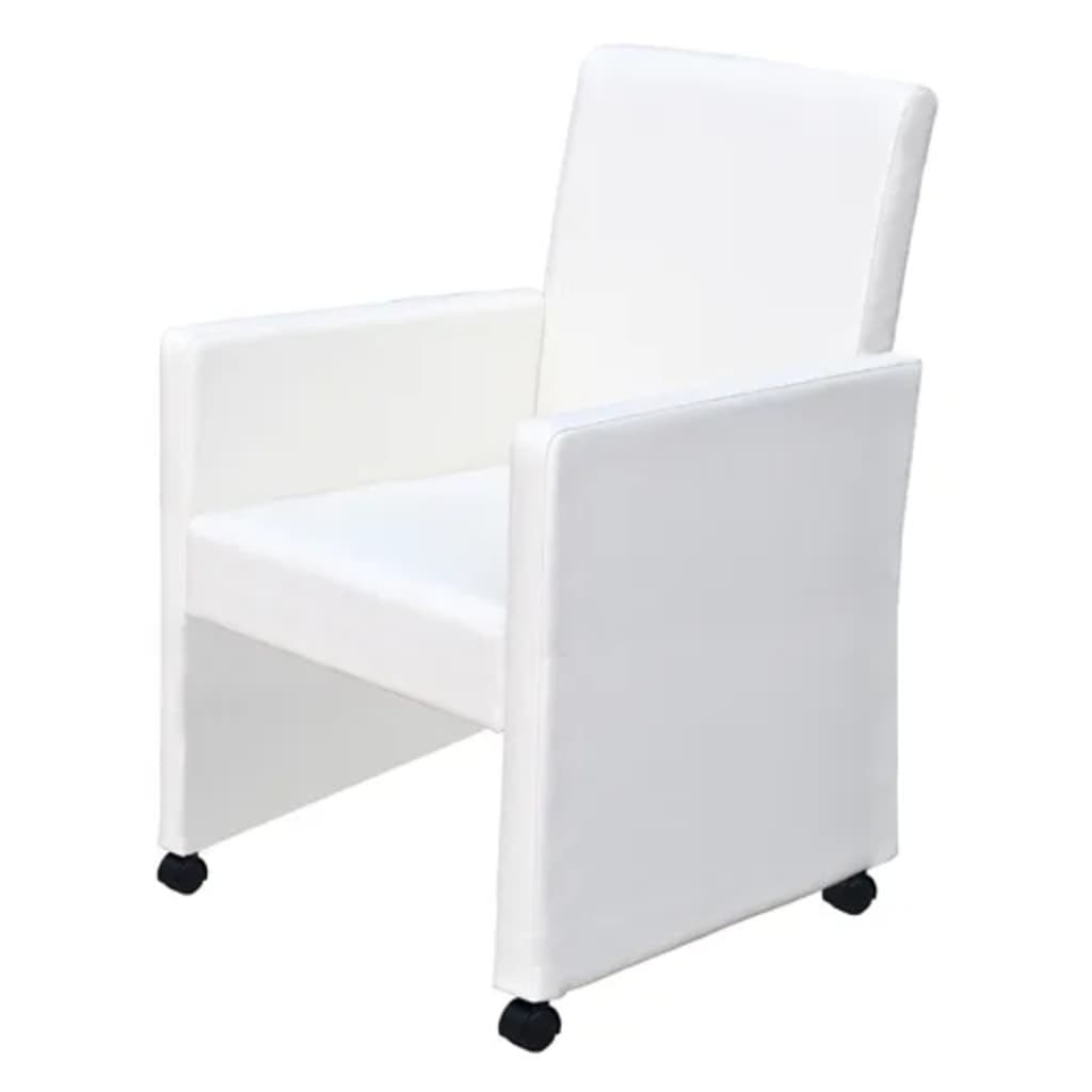 VidaXL Eetkamerstoelen 2 st kunstleer wit