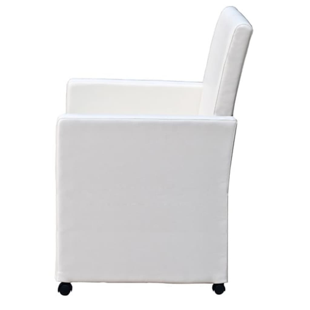 VidaXL Eetkamerstoelen 2 st kunstleer wit