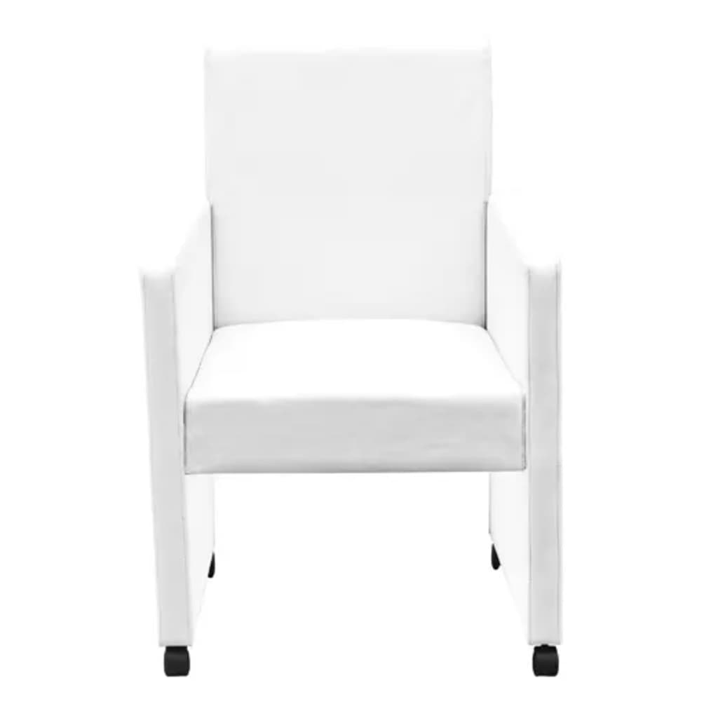 VidaXL Eetkamerstoelen 2 st kunstleer wit