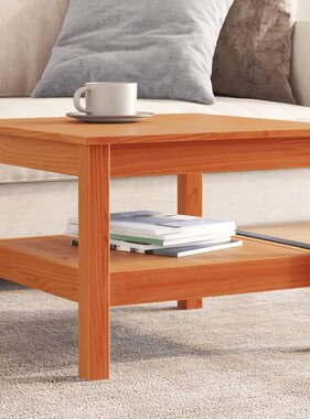 VidaXL Salontafel 55x55x40 cm massief grenenhout wasbruin