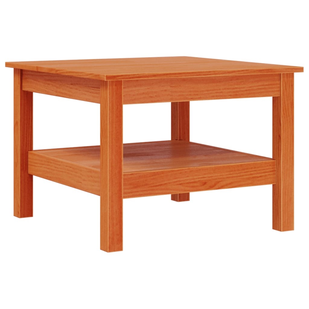 VidaXL Salontafel 55x55x40 cm massief grenenhout wasbruin