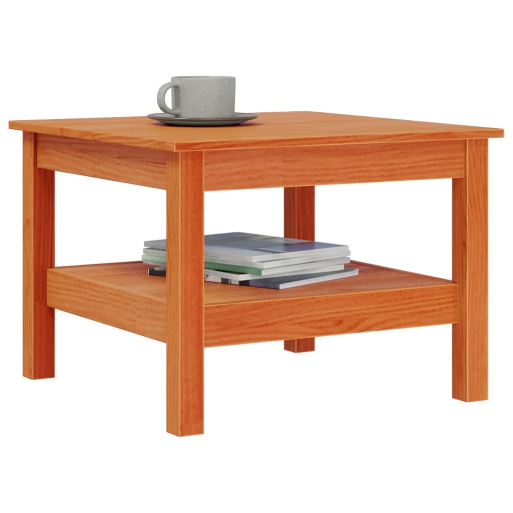 VidaXL Salontafel 55x55x40 cm massief grenenhout wasbruin