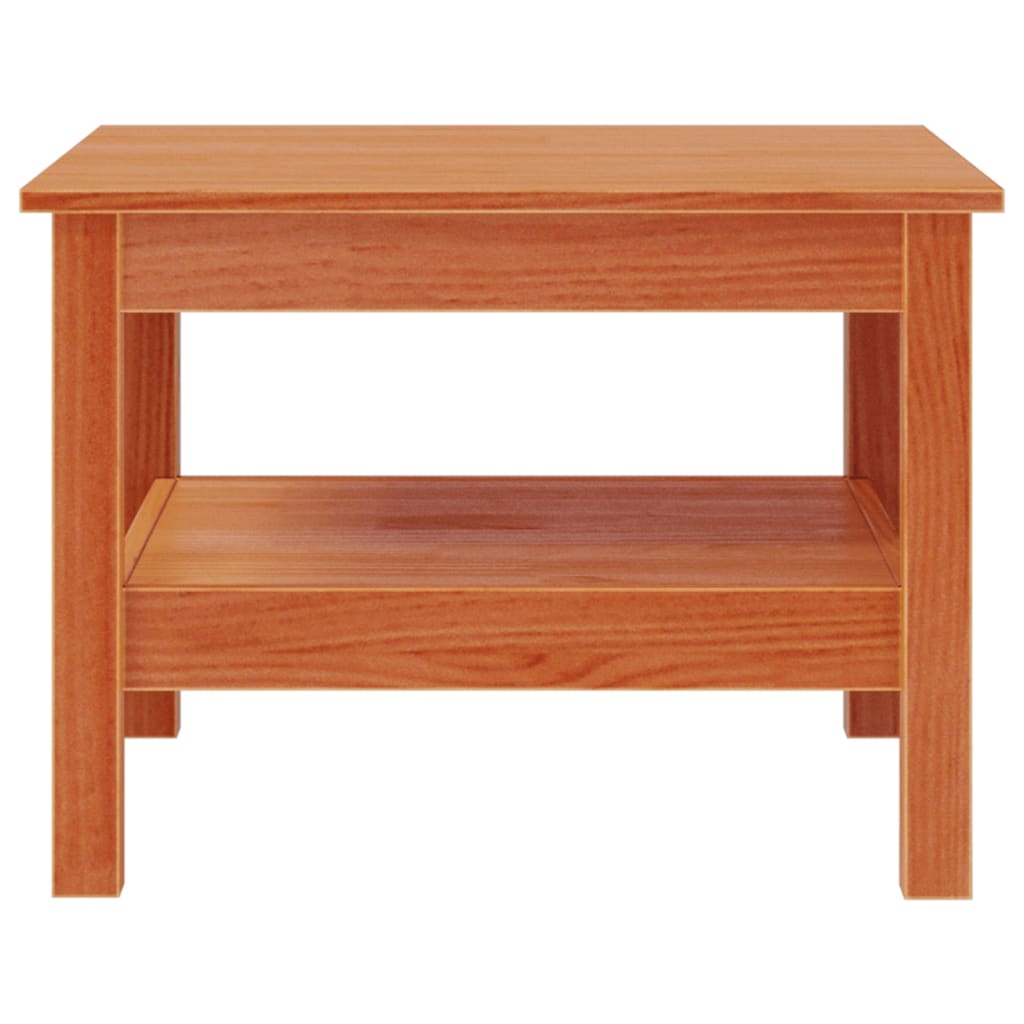 VidaXL Salontafel 55x55x40 cm massief grenenhout wasbruin