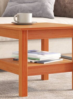 VidaXL Salontafel 45x45x40 cm massief grenenhout wasbruin