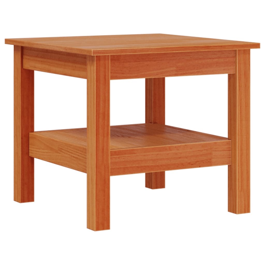 VidaXL Salontafel 45x45x40 cm massief grenenhout wasbruin