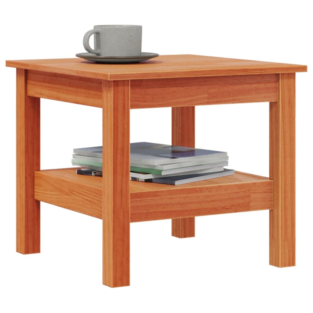 VidaXL Salontafel 45x45x40 cm massief grenenhout wasbruin