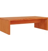 VidaXL Monitorstandaard 50x27x15 cm massief grenenhout wasbruin