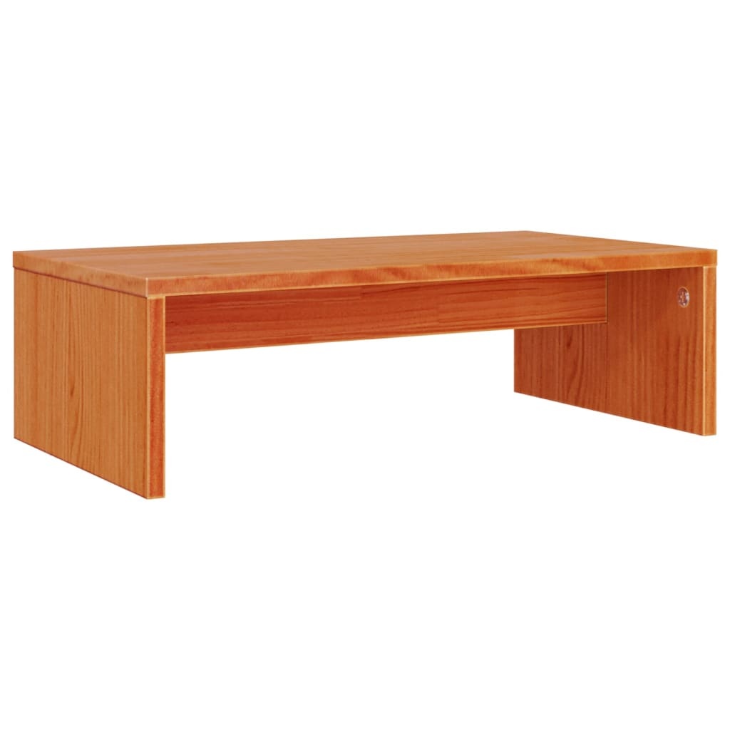 VidaXL Monitorstandaard 50x27x15 cm massief grenenhout wasbruin