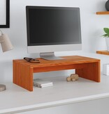 VidaXL Monitorstandaard 50x27x15 cm massief grenenhout wasbruin