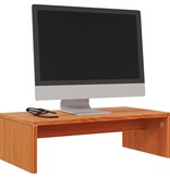 VidaXL Monitorstandaard 50x27x15 cm massief grenenhout wasbruin