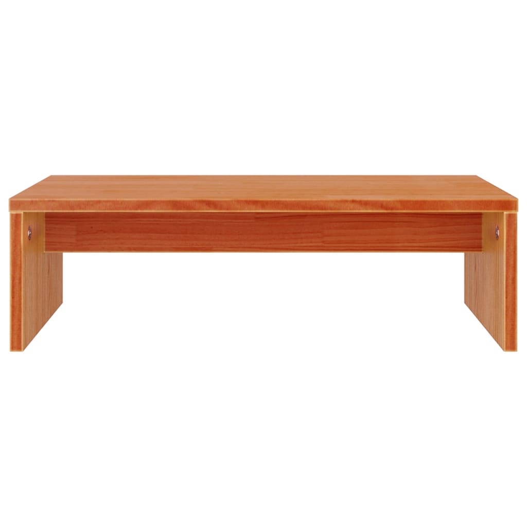 VidaXL Monitorstandaard 50x27x15 cm massief grenenhout wasbruin