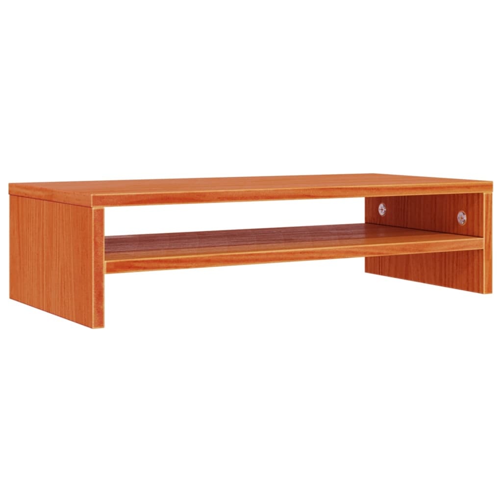 VidaXL Monitorstandaard 50x24x13 cm massief grenenhout wasbruin