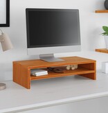 VidaXL Monitorstandaard 50x24x13 cm massief grenenhout wasbruin
