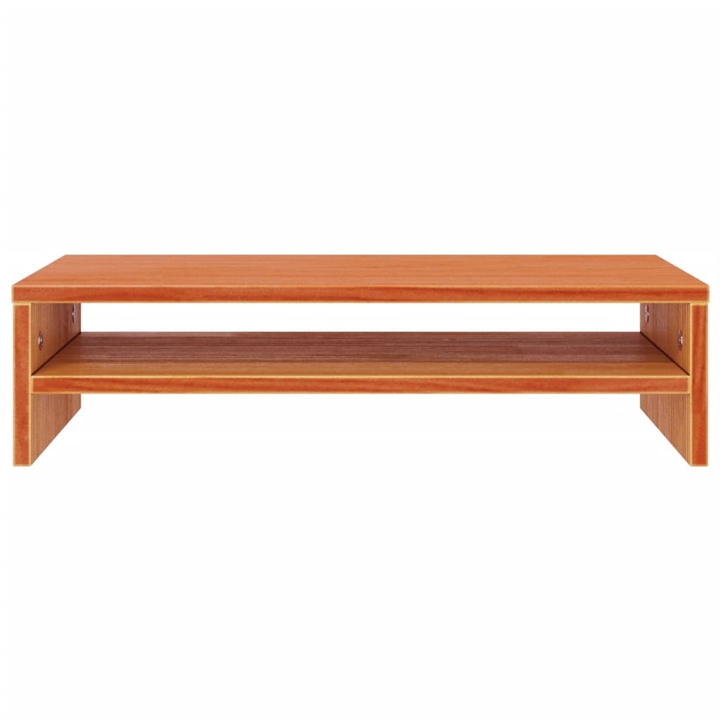 VidaXL Monitorstandaard 50x24x13 cm massief grenenhout wasbruin