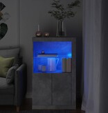 VidaXL Bijzetkast met LED-verlichting bewerkt hout betongrijs