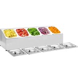 VidaXL Gastronormbakkenhouder met 5 GN 1/6 bakken roestvrij staal