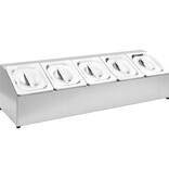 VidaXL Gastronormbakkenhouder met 5 GN 1/6 bakken roestvrij staal