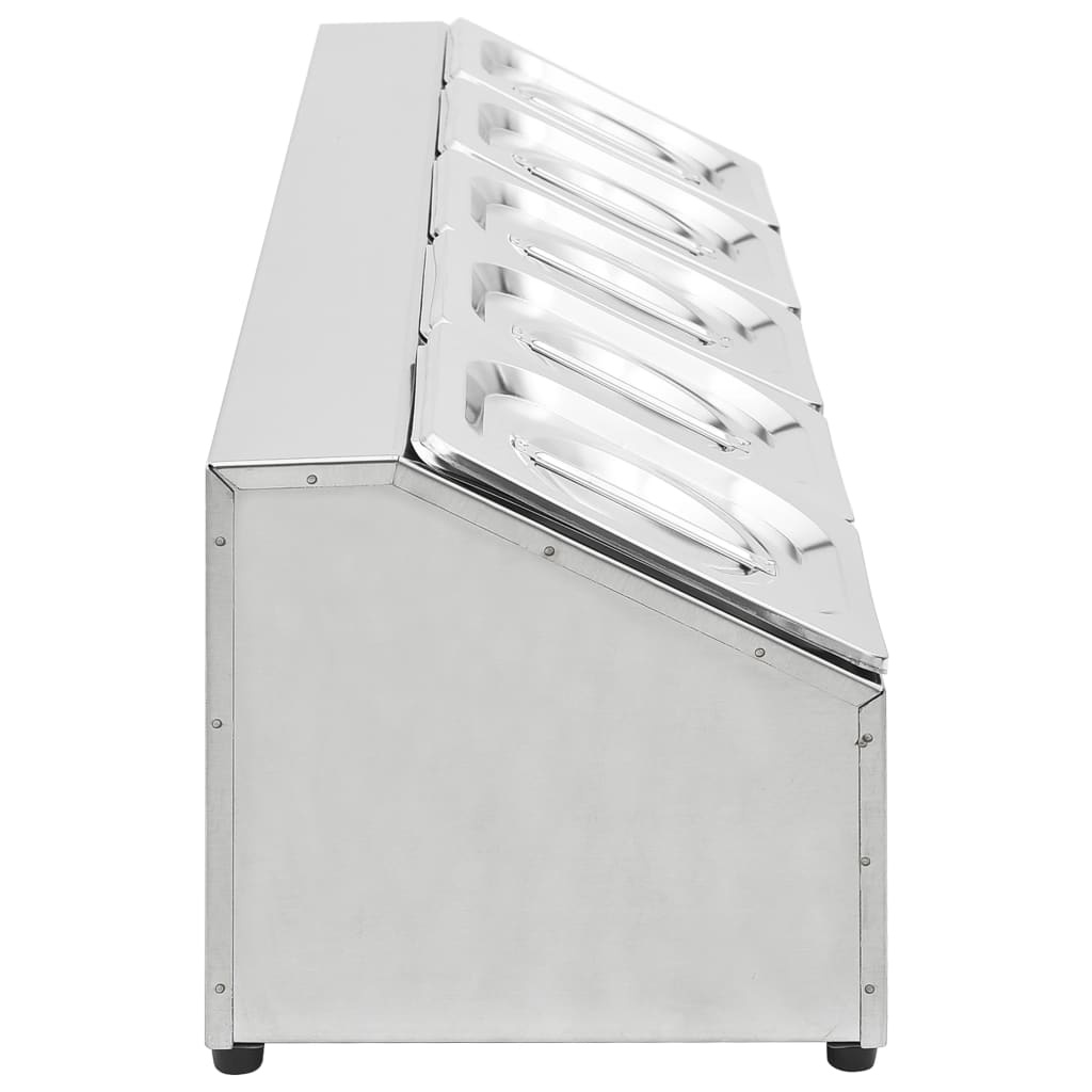 VidaXL Gastronormbakkenhouder met 5 GN 1/6 bakken roestvrij staal