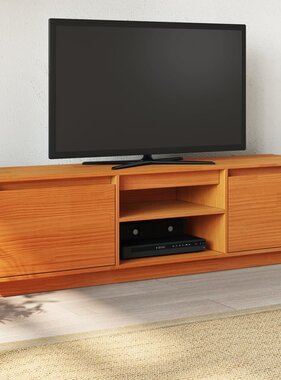 VidaXL Tv-meubel 140x35x40 cm massief grenenhout wasbruin