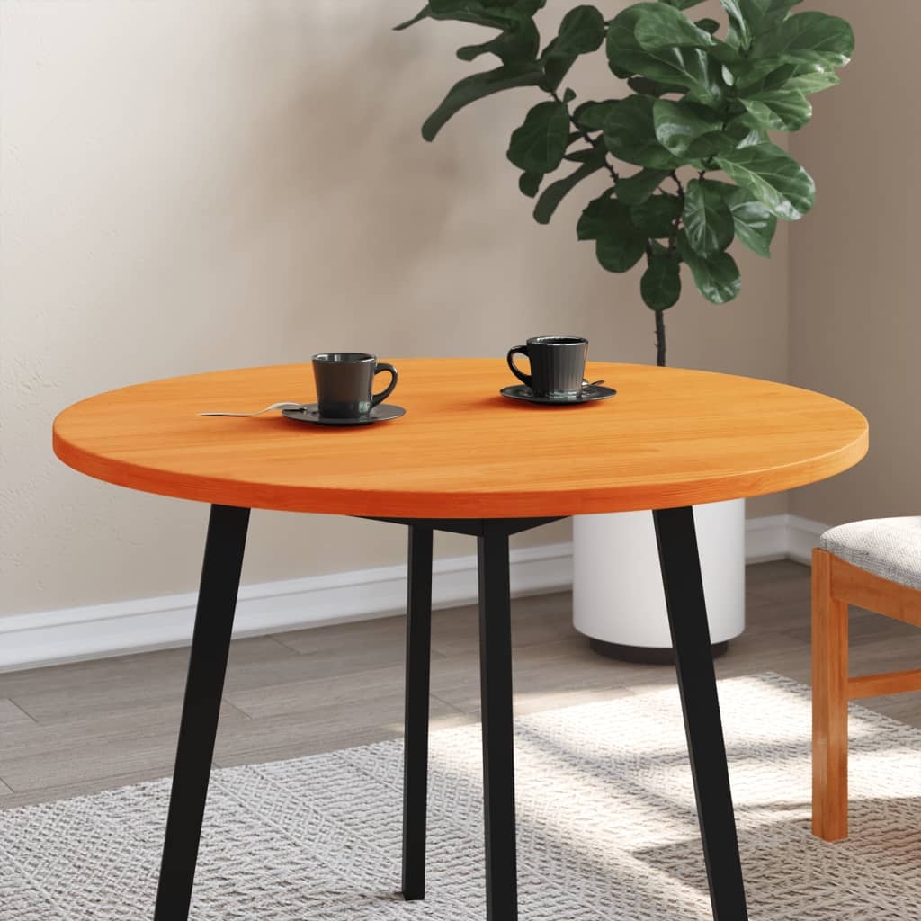 VidaXL Tafelblad rond Ø90x2,5 cm massief grenenhout wasbruin