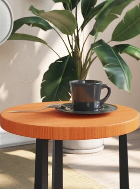 VidaXL Tafelblad rond Ø30x2,5 cm massief grenenhout wasbruin