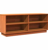 VidaXL Schoenenkast 110x34x45 cm massief grenenhout wasbruin