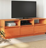 VidaXL Tv-meubel 140x37x50 cm massief grenenhout wasbruin