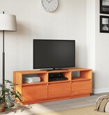 VidaXL Tv-meubel 140x37x50 cm massief grenenhout wasbruin
