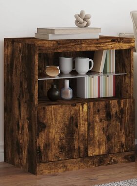 VidaXL Dressoir met LED-verlichting 60x37x67 cm gerookt eikenkleurig