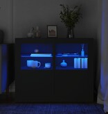 VidaXL Bijzetkastjes met LED-verlichting 2 st bewerkt hout zwart