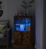 VidaXL Bijzetkast met LED bewerkt hout gerookt eikenkleurig