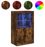 VidaXL Bijzetkast met LED bewerkt hout gerookt eikenkleurig