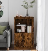 VidaXL Bijzetkast met LED bewerkt hout gerookt eikenkleurig
