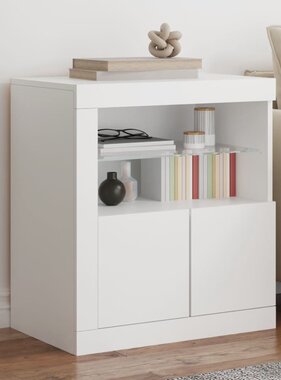 VidaXL Dressoir met LED-verlichting 60,5x37x67 cm wit