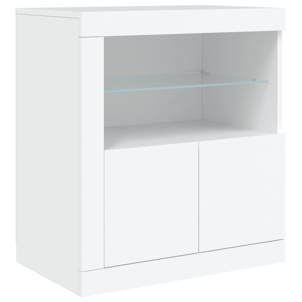 VidaXL Dressoir met LED-verlichting 60,5x37x67 cm wit