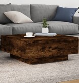VidaXL Salontafel met LED-verlichting 80x80x31 cm gerookt eikenkleurig
