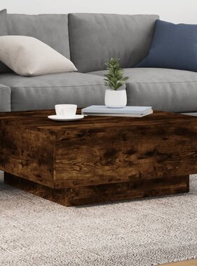 VidaXL Salontafel met LED-verlichting 80x80x31 cm gerookt eikenkleurig