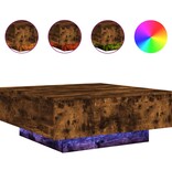 VidaXL Salontafel met LED-verlichting 80x80x31 cm gerookt eikenkleurig