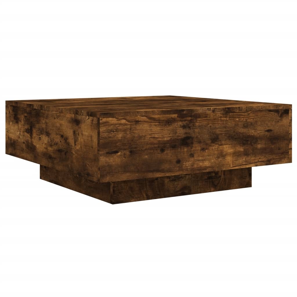 VidaXL Salontafel met LED-verlichting 80x80x31 cm gerookt eikenkleurig