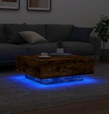 VidaXL Salontafel met LED-verlichting 80x80x31 cm gerookt eikenkleurig