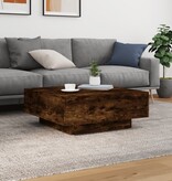 VidaXL Salontafel met LED-verlichting 80x80x31 cm gerookt eikenkleurig