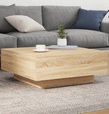 VidaXL Salontafel met LED-verlichting 80x80x31 cm sonoma eikenkleurig