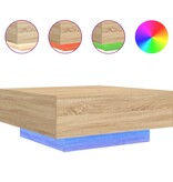 VidaXL Salontafel met LED-verlichting 80x80x31 cm sonoma eikenkleurig