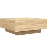 VidaXL Salontafel met LED-verlichting 80x80x31 cm sonoma eikenkleurig