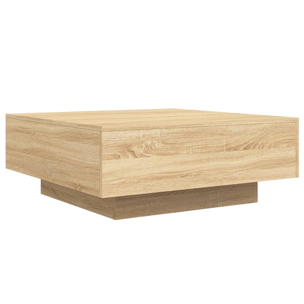 VidaXL Salontafel met LED-verlichting 80x80x31 cm sonoma eikenkleurig