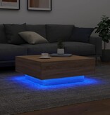 VidaXL Salontafel met LED-verlichting 80x80x31 cm sonoma eikenkleurig