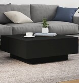 VidaXL Salontafel met LED-verlichting 80x80x31 cm zwarty
