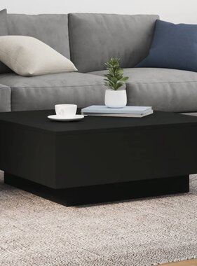 VidaXL Salontafel met LED-verlichting 80x80x31 cm zwarty