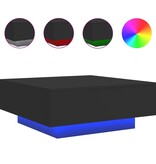 VidaXL Salontafel met LED-verlichting 80x80x31 cm zwarty